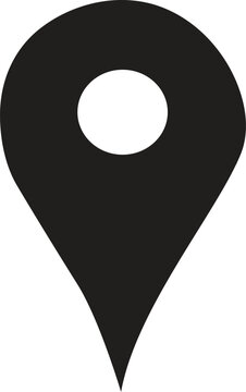 recommend clip art: Map pointer icon. location pin silhouette eps vector file