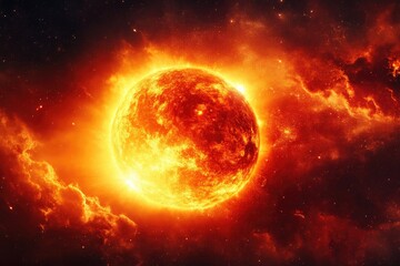 Cataclysmic Flames from the Sun Engulfing the Planet