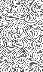 Fototapeta premium Chinese-inspired doodle tile seamless patterns in an illustrator graphic style