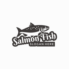 salmon logo design vector template illustration
