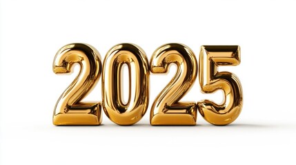 3D Stylish Balloon Letters '2025' for Festivities