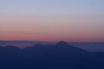 landscape and sky background concept, nature of north Thailand, fog-laden valleys.