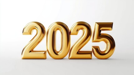 Modern 3D Golden Letters Forming 2025 Symbol