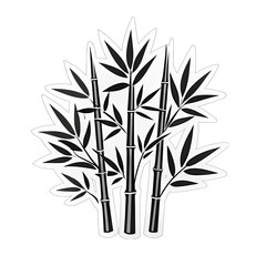 Naklejka premium bamboo silhouette isolated on white