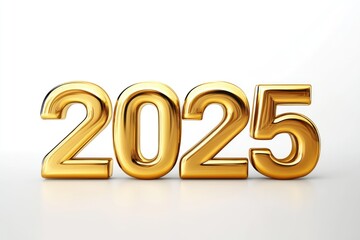 Shiny Golden Balloons Celebrating the Year 2025