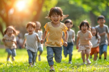 Fototapeta premium children playing in the park