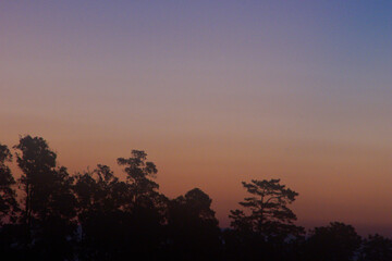 landscape and sky background concept, nature of north Thailand, fog-laden valleys.