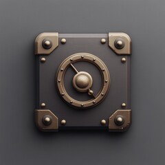 Fototapeta premium 3D Bank Vault Icon: Secure Storage Illustration Logo