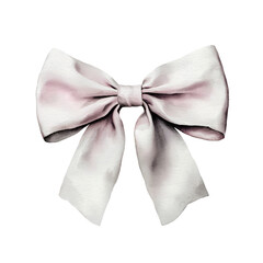 Naklejka premium Elegant watercolor bow design, perfect for decoration, invitations, or fashion projects. Soft colors enhance any creative work.