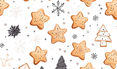 Doodle Christmas and New Year Cards - 2D Hand-drawn Illustrations on White Background