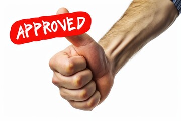 Symbol of Approval: Thumbs Up with Attention-Grabbing Title