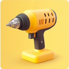 3D Drill Icon: Construction and Power Tool Illustration Logo