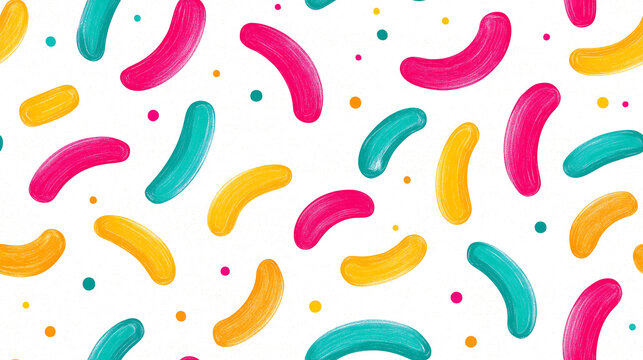Playful Candy-Inspired Brush Stroke Seamless Pattern