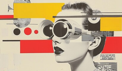 Futuristic portrait with abstract design elements