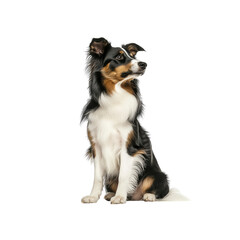 Border Collie Sitting and Looking Up