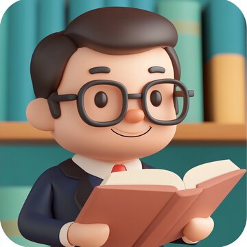 3D Literary Agent Icon: Author Representative Illustration Logo