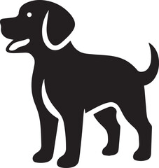 Dog silhouette on white background