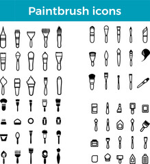 Paintbrush Icon Line Artistic Tools Icon Painting Supplies Icon Creative Resources Icon Vector