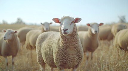 Obraz premium A herd of sheep in the dutch countryside