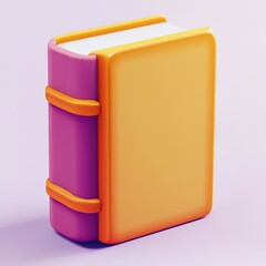3D Novel Icon: Fictional Book and Story Illustration Logo