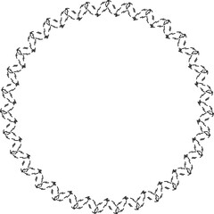 Obraz premium Circle frame Hand drawn round borders, floral, royal, vintage