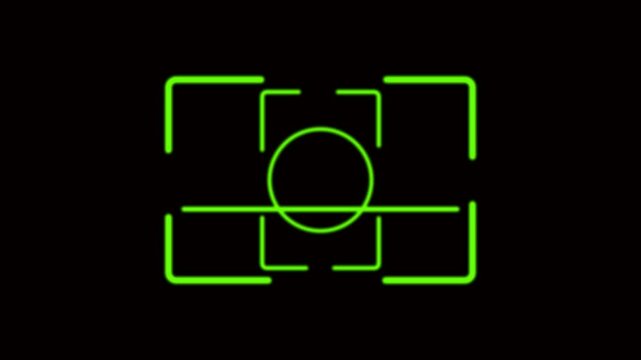 Qr Code Scanning Green Alpha. ID card scanning icon animation. 4k video.