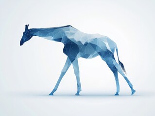 Obraz premium Abstract Blue Geometric Giraffe Illustration