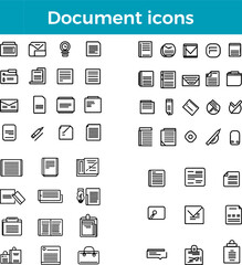 Fototapeta premium Document Icon Line File Format Icon Paperwork Tools Icon Creative Resources Icon Vector