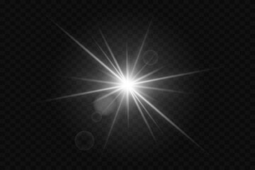 Light star and light effect. A flash of light and an explosion.