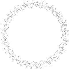 Circle frame Hand drawn round borders, floral, royal, vintage