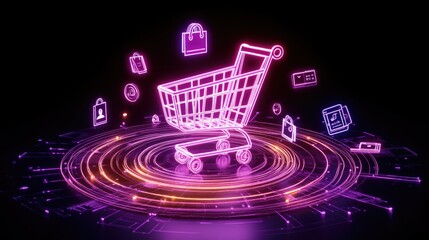 Digital shopping concept for cyber monday sales and promotions