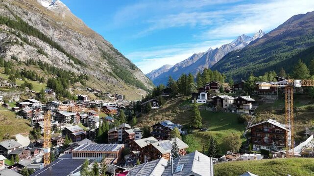jagged peaks and ski resort town of Zermatt, Switzerland