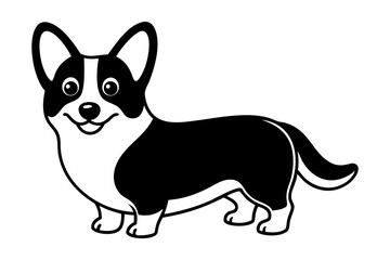 Charming Hand-Drawn Cartoon Corgi Vector Illustration