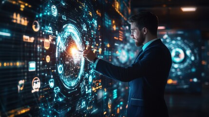 The Businessman with Digital Interface