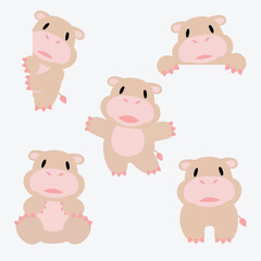 Hippopotamus cartoon collection