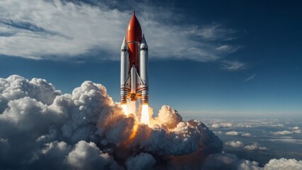 rocket launch from the rocket. this rocket is a spaceship that takes off to the rocket launch