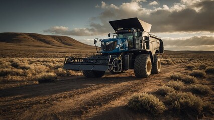 Fototapeta premium a tractor in the field