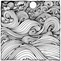 Adult colouring book page	
