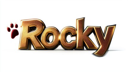 Golden Rocky Logo Design with Cherry Element