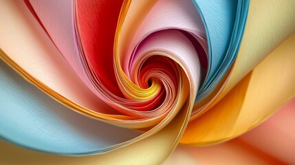 Fototapeta premium A colorful spiral of paper with a rainbow of colors