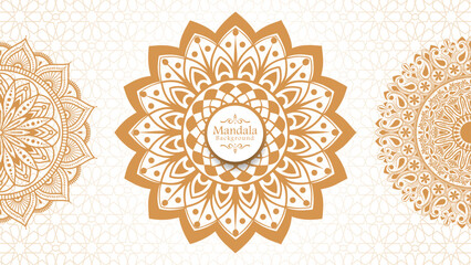 Luxury mandala background with golden arabesque pattern arabic islamic east style, Set of hand drawn mandala elements