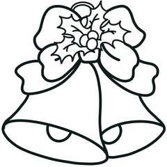 Minimalist Outline Drawing of a Christmas, Elegant Design, Cute hand drawn.
