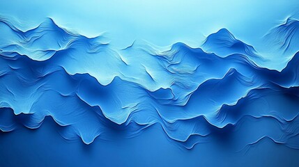 Obraz premium The image is a blue wave with a lot of detail