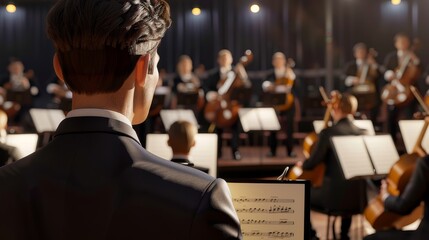 Harmony in Motion Captivating School Orchestra Rehearsal with Instrumental Brilliance and Musical Passion