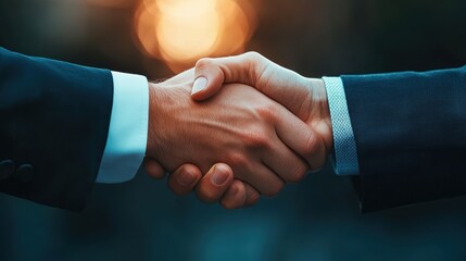 A businessperson shaking hands with a client, signifying the importance of strong relationships and partnerships for business success.