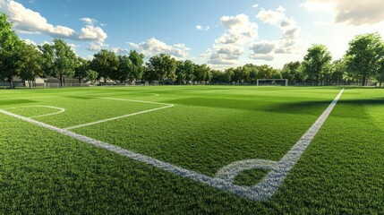 Textured soccer field for tactical training apps, designed for interactive use with tactical coaching apps, featuring markings or textures that aid in player training and strategy.