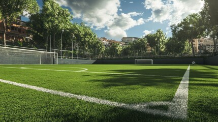 Textured soccer field for video games, offering a highly detailed surface texture designed specifically for digital environments, enhancing realism in sports video games.