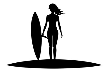 Surfer | vector silhouette illustration on white background