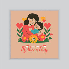 Mothers day greeting banner template
