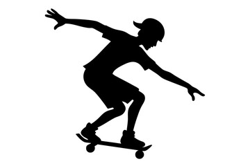 Skater | vector silhouette illustration on white background